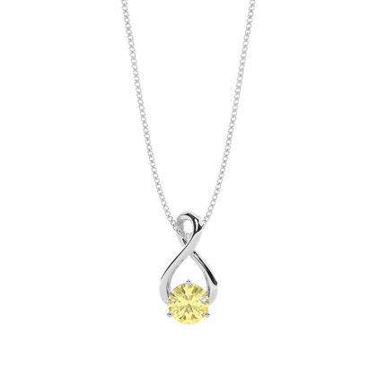 Prong Setting Classic Solitaire Yellow Diamond Pendant