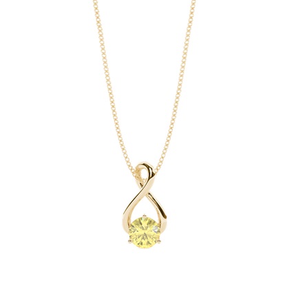 Prong Setting Classic Solitaire Yellow Diamond Pendant