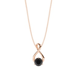 3 Prong Setting Round Black Diamond Solitaire Pendant