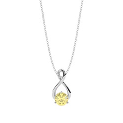 Prong Setting Classic Solitaire Yellow Diamond Pendant