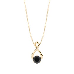3 Prong Setting Round Black Diamond Solitaire Pendant