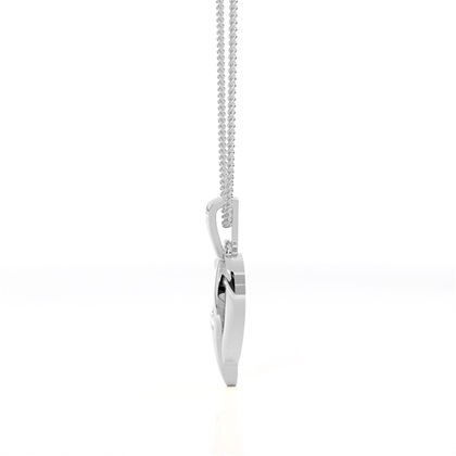 Full Bezel Setting Round Diamond Heart Pendant