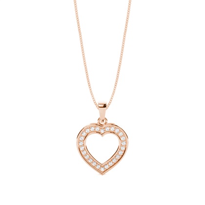 Rose Gold Heart Diamond Pendants
