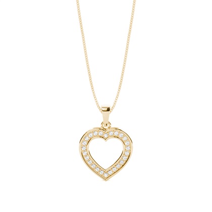 Yellow Gold Heart Diamond Pendants