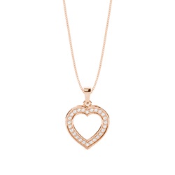 Pave Setting Round Diamond Heart Pendant