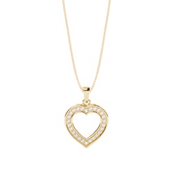 Pave Setting Round Diamond Heart Pendant