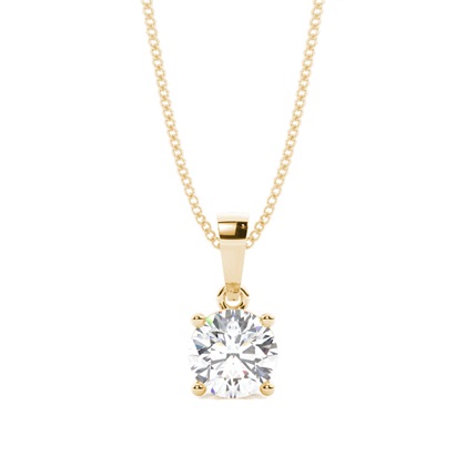 Round Diamond Pendants Necklaces