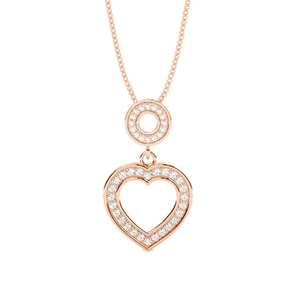 Pave Setting Heart Pendant