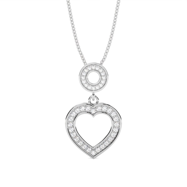 Pave Setting Heart Pendant