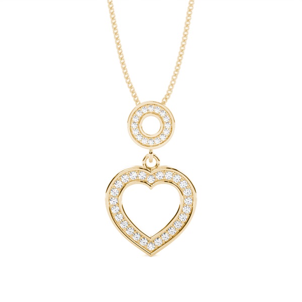 Pave Setting Heart Pendant