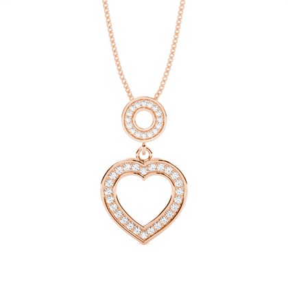 Rose Gold Heart Diamond Pendants