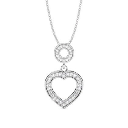 Round Diamond Heart Diamond Pendants