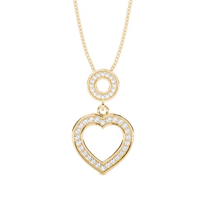 Yellow Gold Heart Diamond Pendants