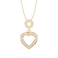 Pave Setting Heart Pendant