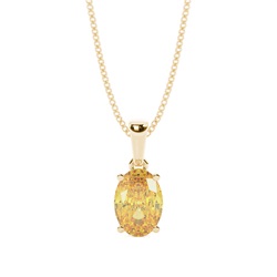 4 Prong Set Yellow Diamond Solitaire Pendant