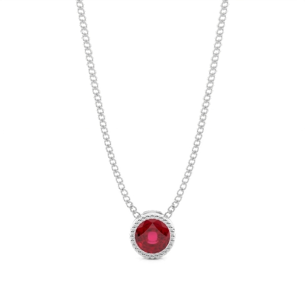 Full Bezel Setting Round Ruby Solitaire Pendant