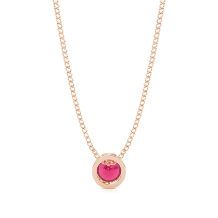 Full Bezel Setting Round Ruby Solitaire Pendant