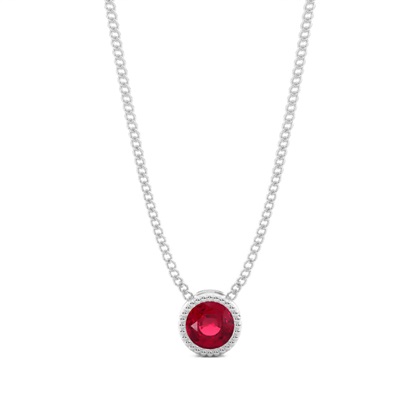 Full Bezel Setting Round Ruby Solitaire Pendant