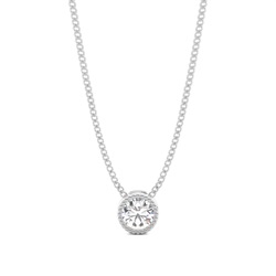 Full Bezel Setting Round Diamond Solitaire Pendant
