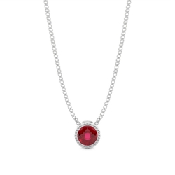 Full Bezel Setting Round Ruby Solitaire Pendant
