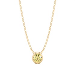 Bezel Yellow Diamond Milligrain Solitaire Pendant