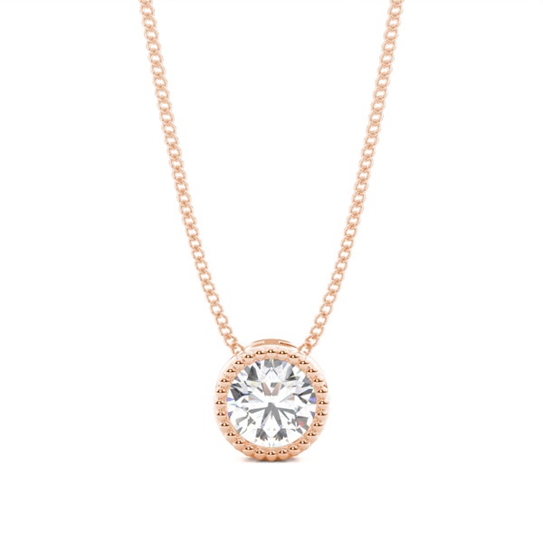 Full Bezel Setting Round Diamond Solitaire Pendant