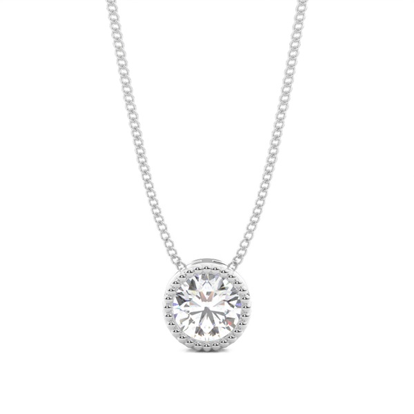 Full Bezel Setting Round Diamond Solitaire Pendant