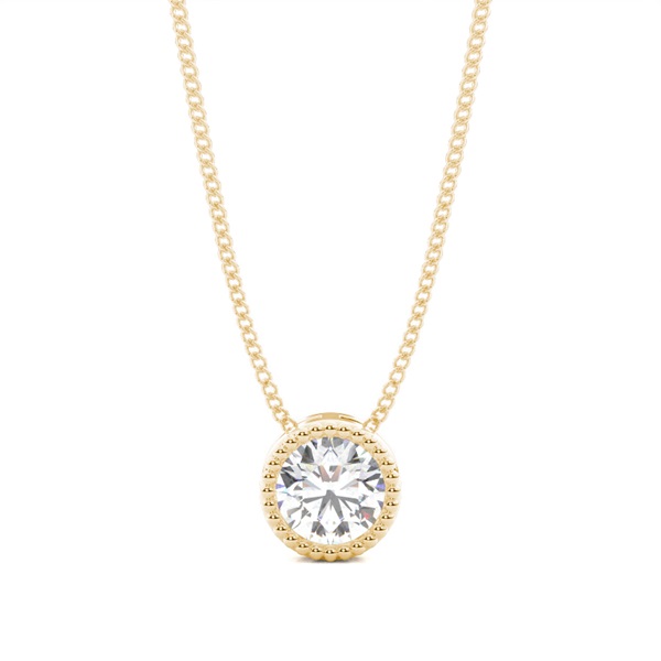 Full Bezel Setting Round Diamond Solitaire Pendant