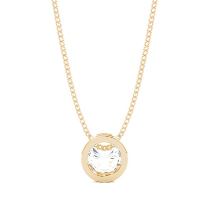 Full Bezel Setting Round Diamond Solitaire Pendant