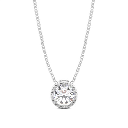 Full Bezel Setting Round Diamond Solitaire Pendant