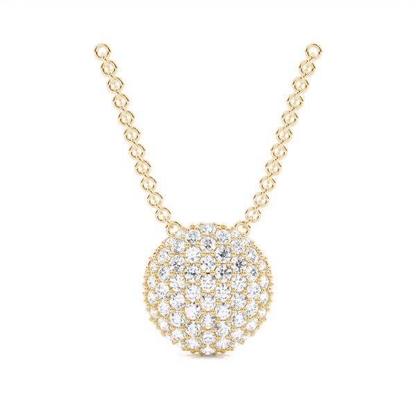 Pave Setting Round Diamond Cluster Pendant