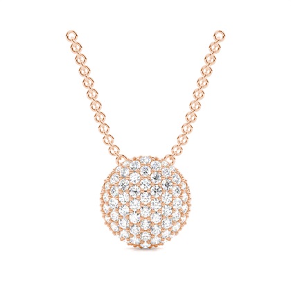 Pave Setting Round Diamond Cluster Pendant