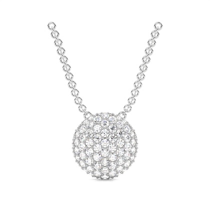 Pave Setting Round Diamond Cluster Pendant