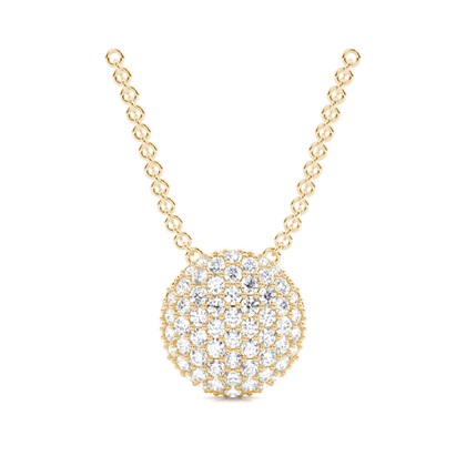 Pave Setting Round Diamond Cluster Pendant
