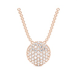 Pave Setting Round Diamond Cluster Pendant