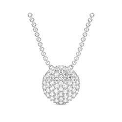 Runder Diamant Cluster Anhänger in einer Pavefassung