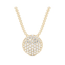 Pave Setting Round Diamond Cluster Pendant