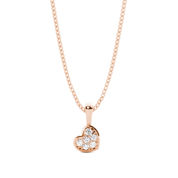 Pave Setting Round Diamond Heart Pendant