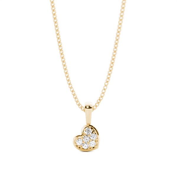 Pave Setting Round Diamond Heart Pendant