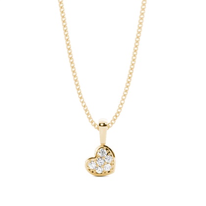 Yellow Gold Delicate Diamond Pendants
