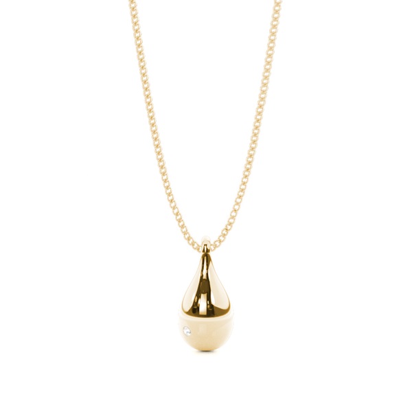 Flush Setting Round Diamond Delicate Pendant