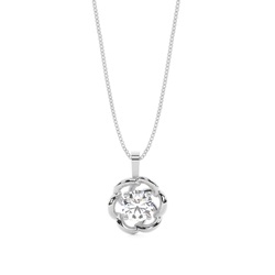 Runder Diamant Designer Anhänger in einer Krappenfassung