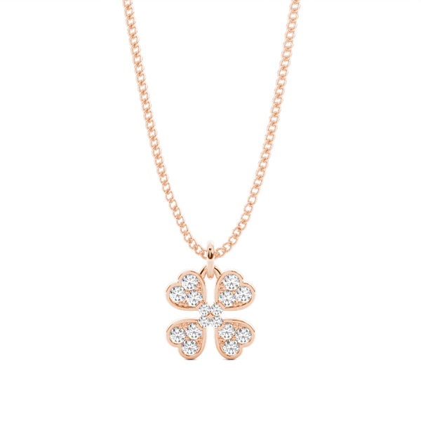 2 Prong Setting Round Diamond Delicate Pendant
