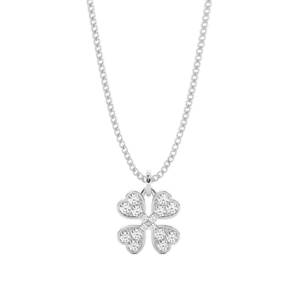 2 Prong Setting Round Diamond Delicate Pendant