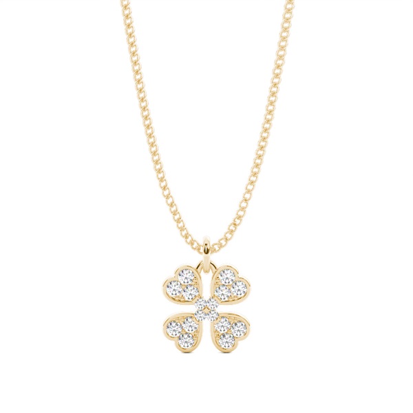 2 Prong Setting Round Diamond Delicate Pendant