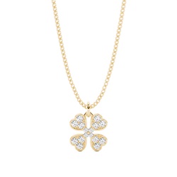 2 Prong Setting Round Diamond Delicate Pendant