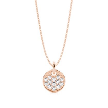 Rose Gold Circle Diamond Pendants