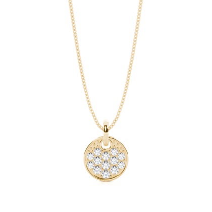 Yellow Gold Circle Diamond Pendants