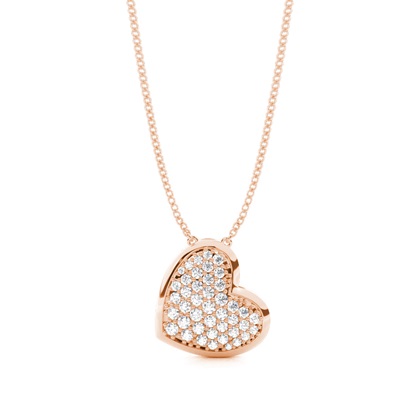 Rose Gold Heart Diamond Pendants