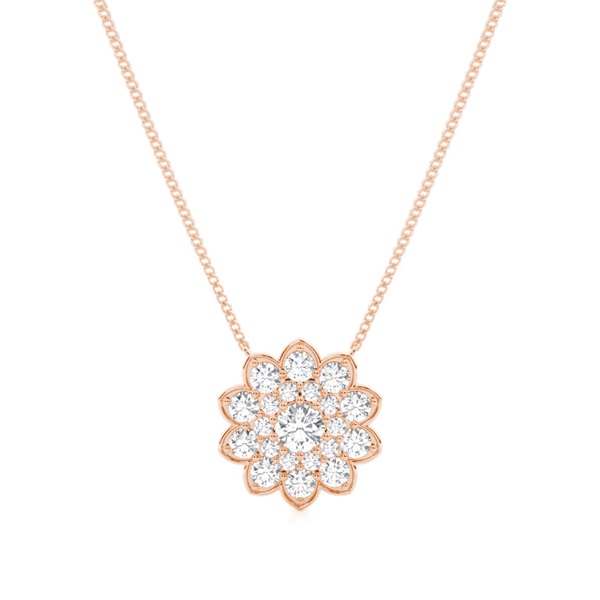 4 Prong Setting Round Diamond Cluster Pendant